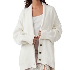 Free People Camomile Cream Button-Up Cardigan